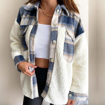 Holly - Cozy checkered fleece warm jacket