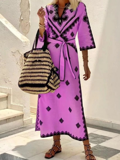 Zariah - Elegant vintage half-sleeve dress