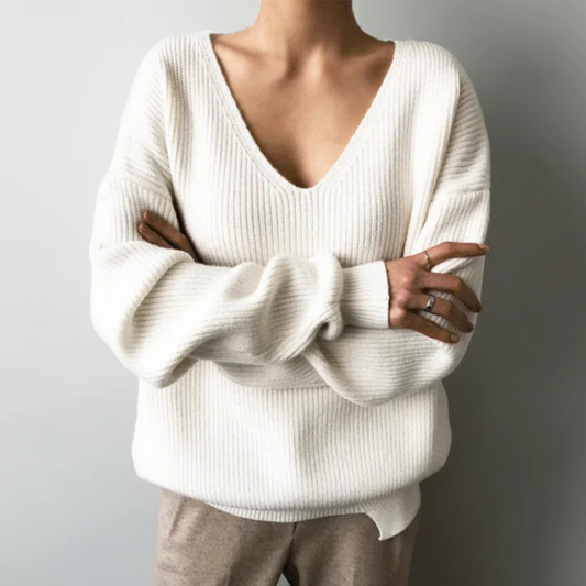 Fionnuala | Elegant Women's V-Neck Jumper | Soft, Cozy, Versatile Style