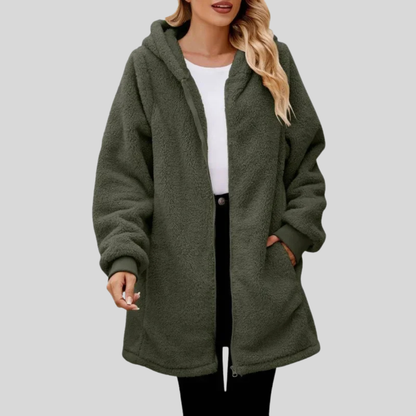 Elza - Elegant Oversized Hooded Fleece Jacket