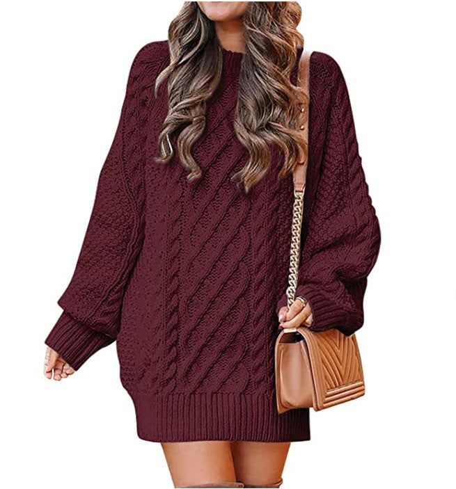 Bethany - Cozy cable knitted warm sweater dress