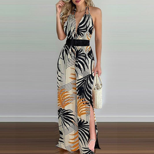 Lindsey - Elegant sleeveless deep V-neck jumpsuit