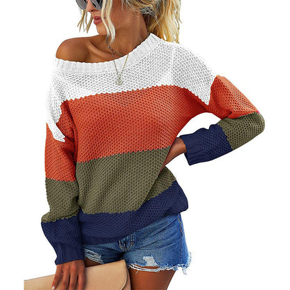 Pearleen - Chic loose striped knitted sweater