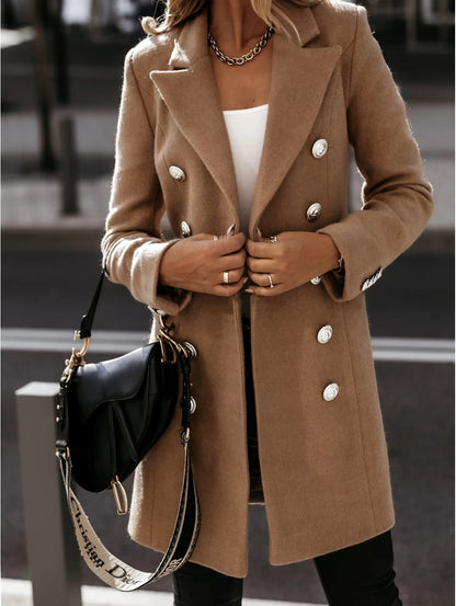 Naira - Elegant Long Double-Breasted Trench Coat