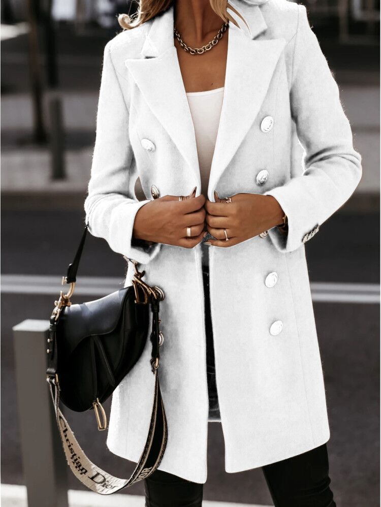Naira - Elegant Long Double-Breasted Trench Coat