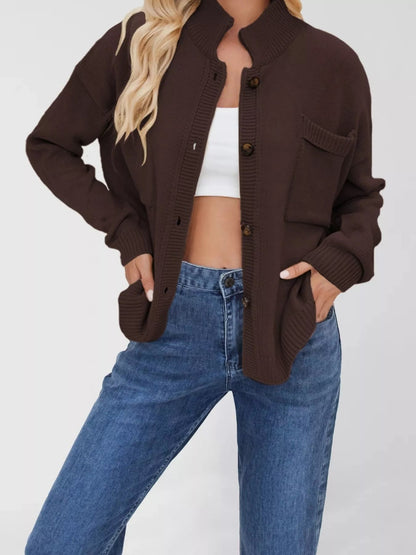 Lilliana - Casual knit button-down warm cardigan