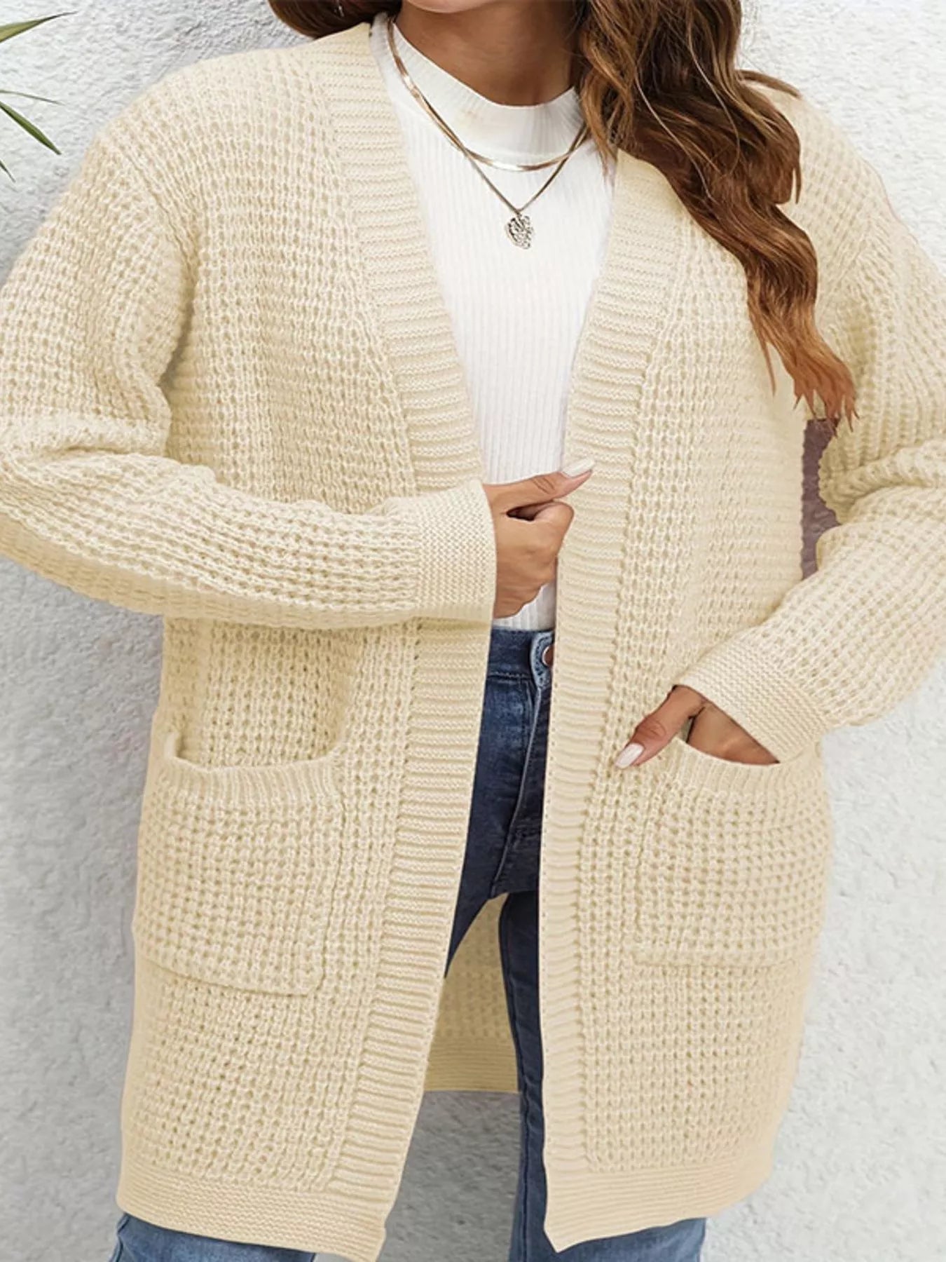 Cathy - Warm Chunky Knitted Cardigan with Front Opening
