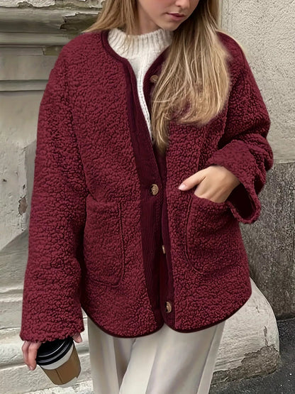 Rhiana - Elegant Loose and Warm Fleece Cardigan