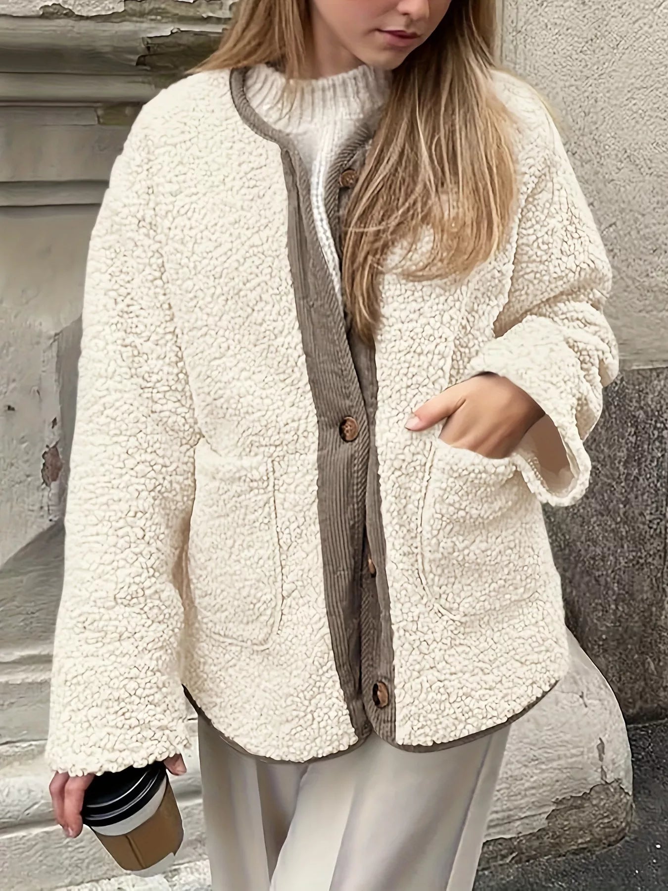 Rhiana - Elegant Loose and Warm Fleece Cardigan