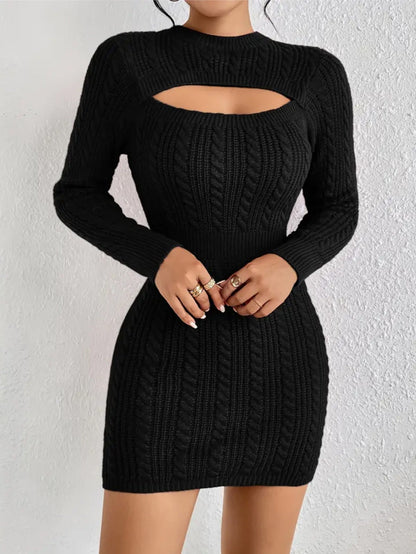 Reese - Stylish cable kniitted sweater dress