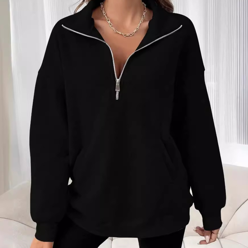 Xandria - Loose stylish half-zip sweater