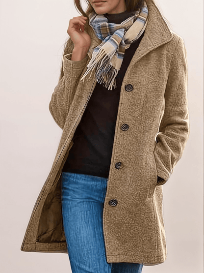 Yakira - Elegant button long warm coat
