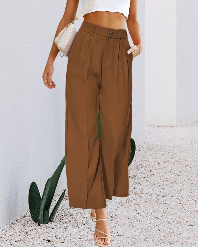 Ovelia - Elegant high-waist wide-leg trousers