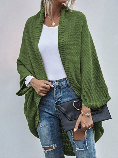 Ricca - Casual Oversized Knitted Cardigan with Batwing Sleeves
