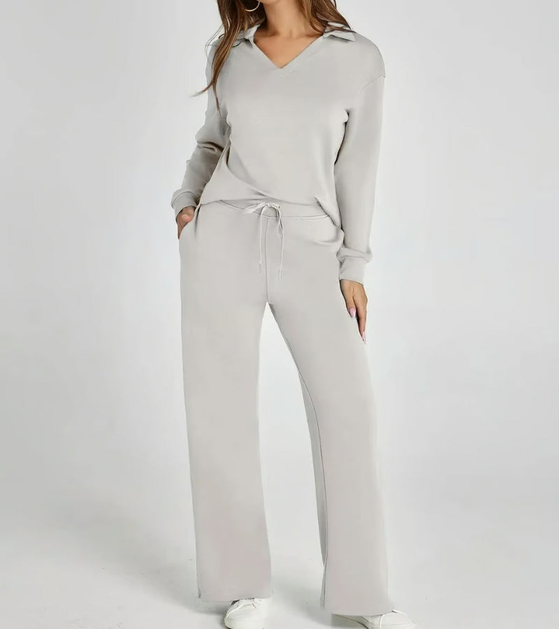 Remina - Elegant Jumper and Wide-Leg Trousers Set