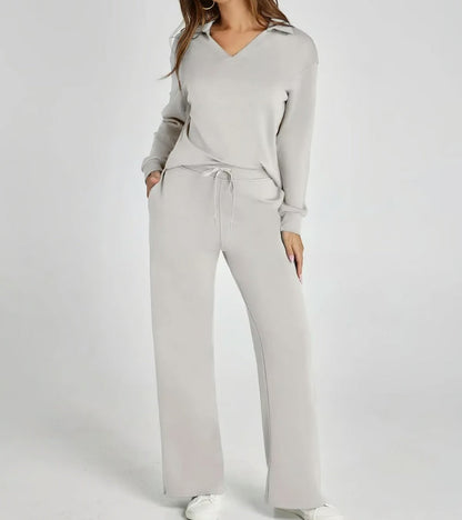 Remina - Elegant Jumper and Wide-Leg Trousers Set