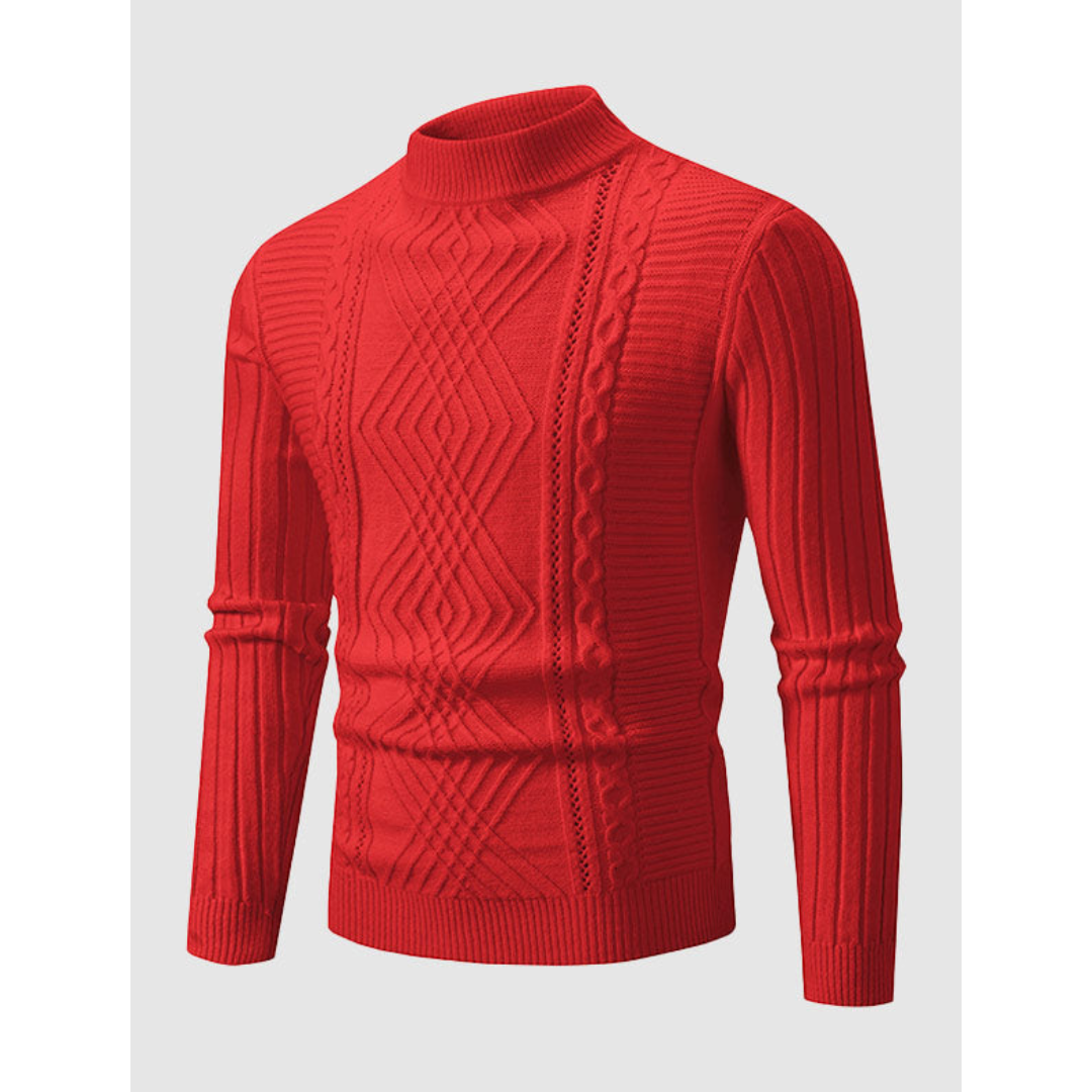 Oisin | Elegant Long Sleeve Knit Sweater for Men | Comfortable, Versatile, Timeless