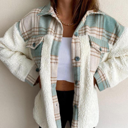 Holly - Cozy checkered fleece warm jacket