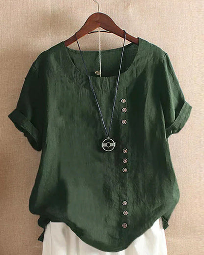 Women’s Casual Summer Shirt | Short Sleeve, Asymmetrical