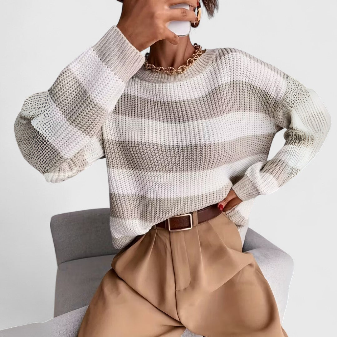 Zonia - Chic striped warm knitted sweater