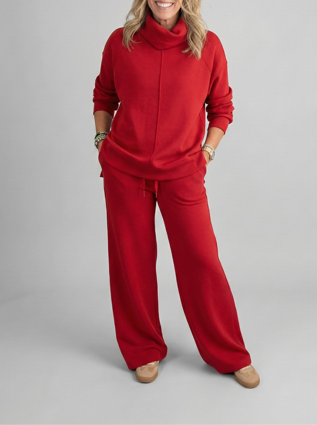 Jaidda - Elegant knitted tutleneck and pants set