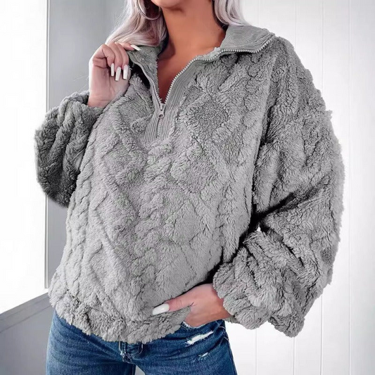 Jamila - Elegant oversized warm fleece jumper