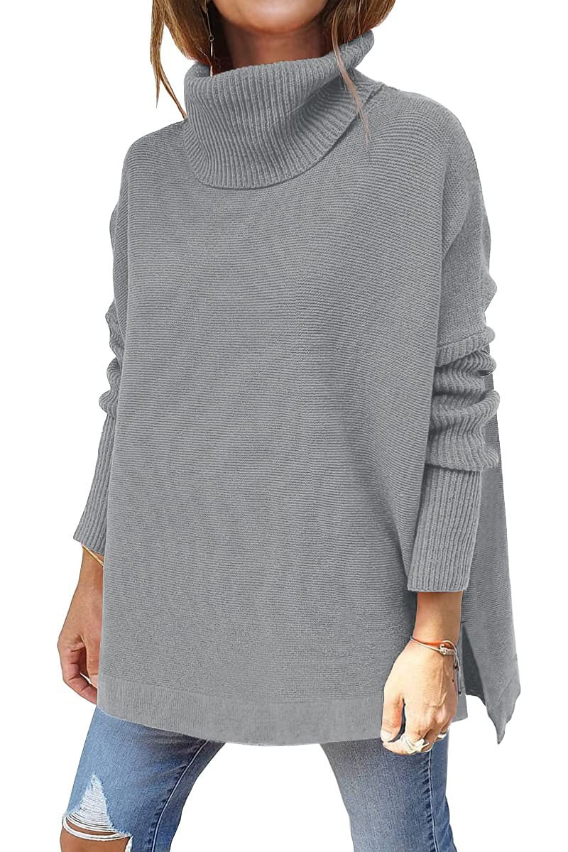Tilly - Stylish loose turtleneck knitted sweater