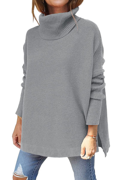 Tilly - Stylish loose turtleneck knitted sweater