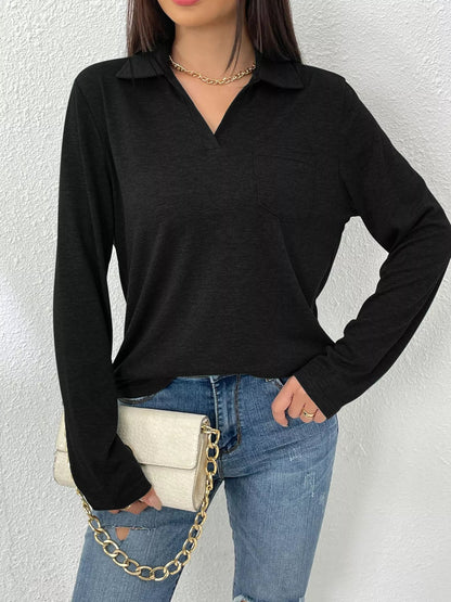 Aurelia - Casual long sleeve polo sweatshirt