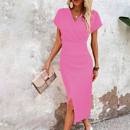 Ivanya - Elegant V-neck midi dress