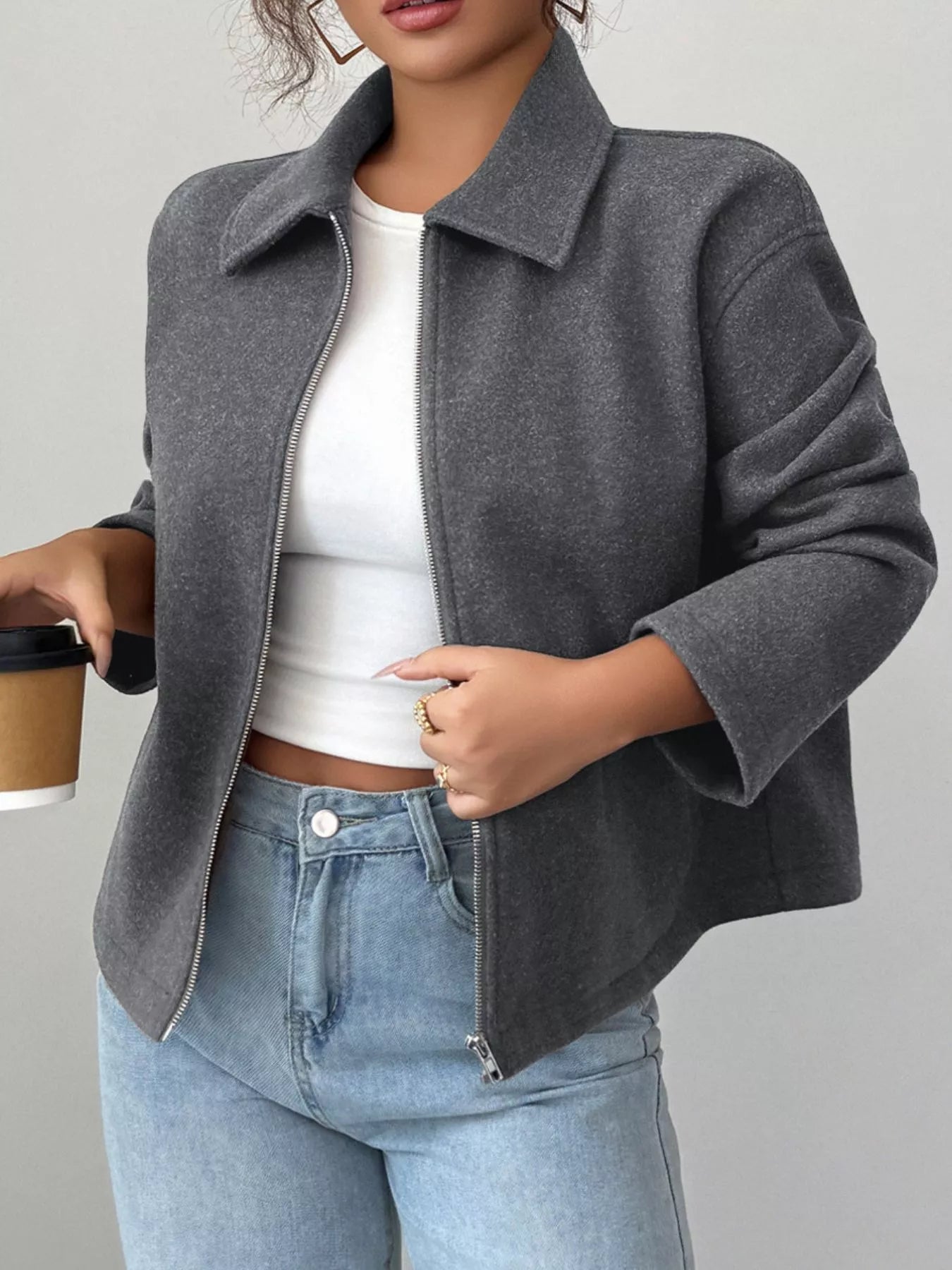 Demi - Casual versatile zip-up long sleeve jacket