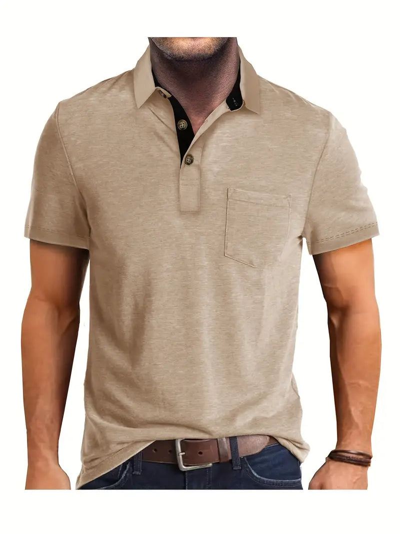 Liam | Contemporary Men's Shirt with Chic Collar and Pocket | Breathable, Flexible