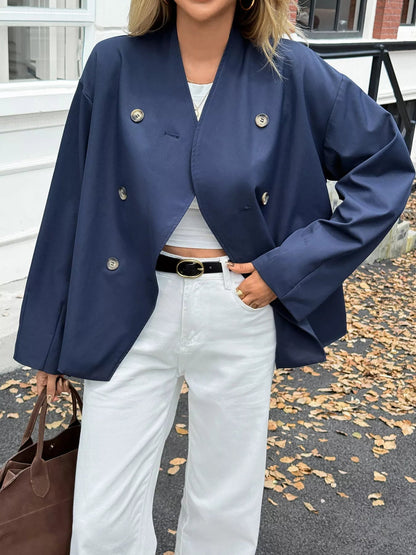 Rhoda - Elegant Double-Breasted Long-Sleeve Coat