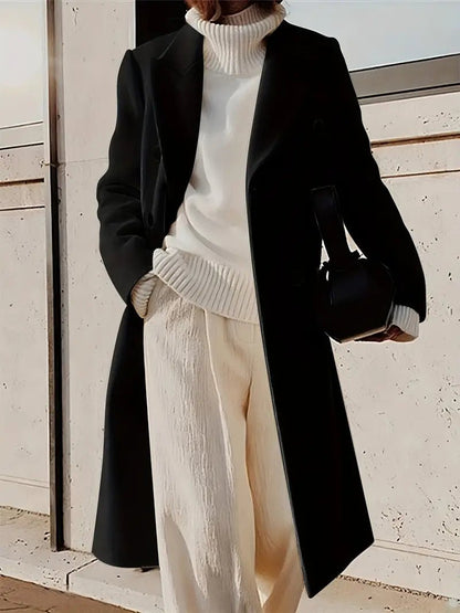 Nathaly - Elegant double breasted long coat