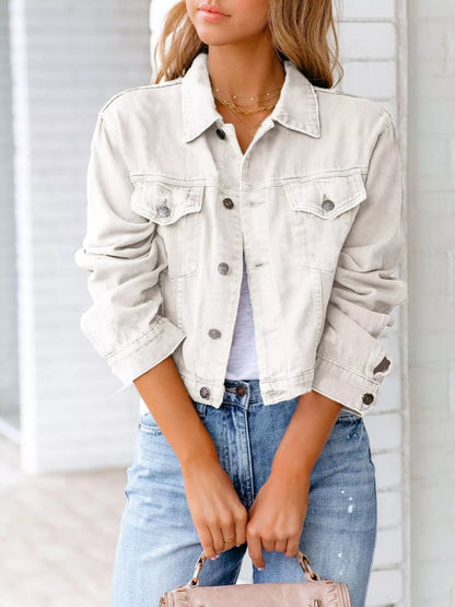 Jannie - Elegant Cropped Denim Jacket
