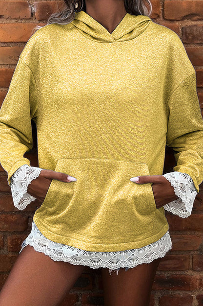 Gwenna - Cozy lace-trimmed hooded sweatshirt