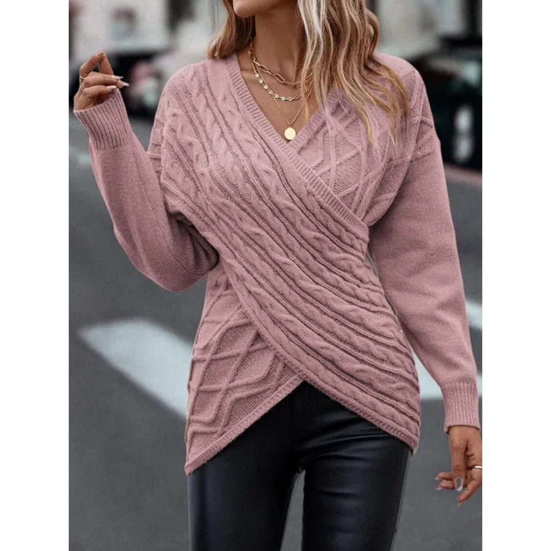 Caitlín | Women's V-Neck Knit Jumper | Long Sleeves, Chic, Cozy Comfort