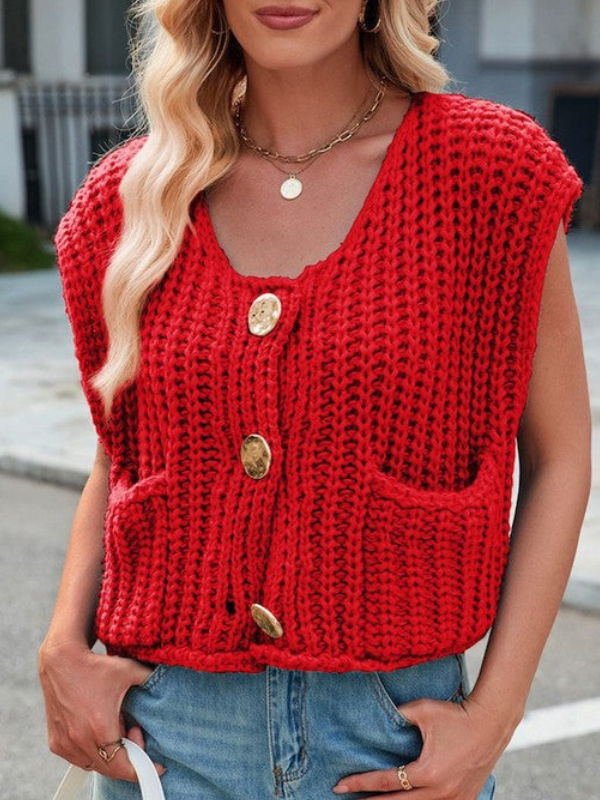 Havana - Loose fit sleeveless knit vest
