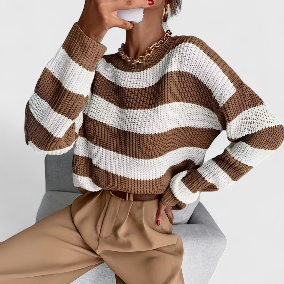 Zonia - Chic striped warm knitted sweater