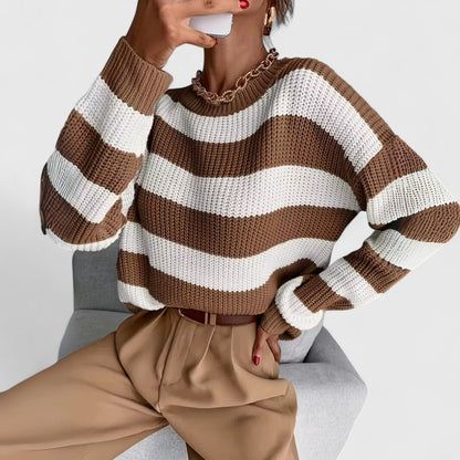 Zonia - Chic striped warm knitted sweater