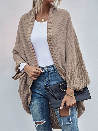 Ricca - Casual Oversized Knitted Cardigan with Batwing Sleeves