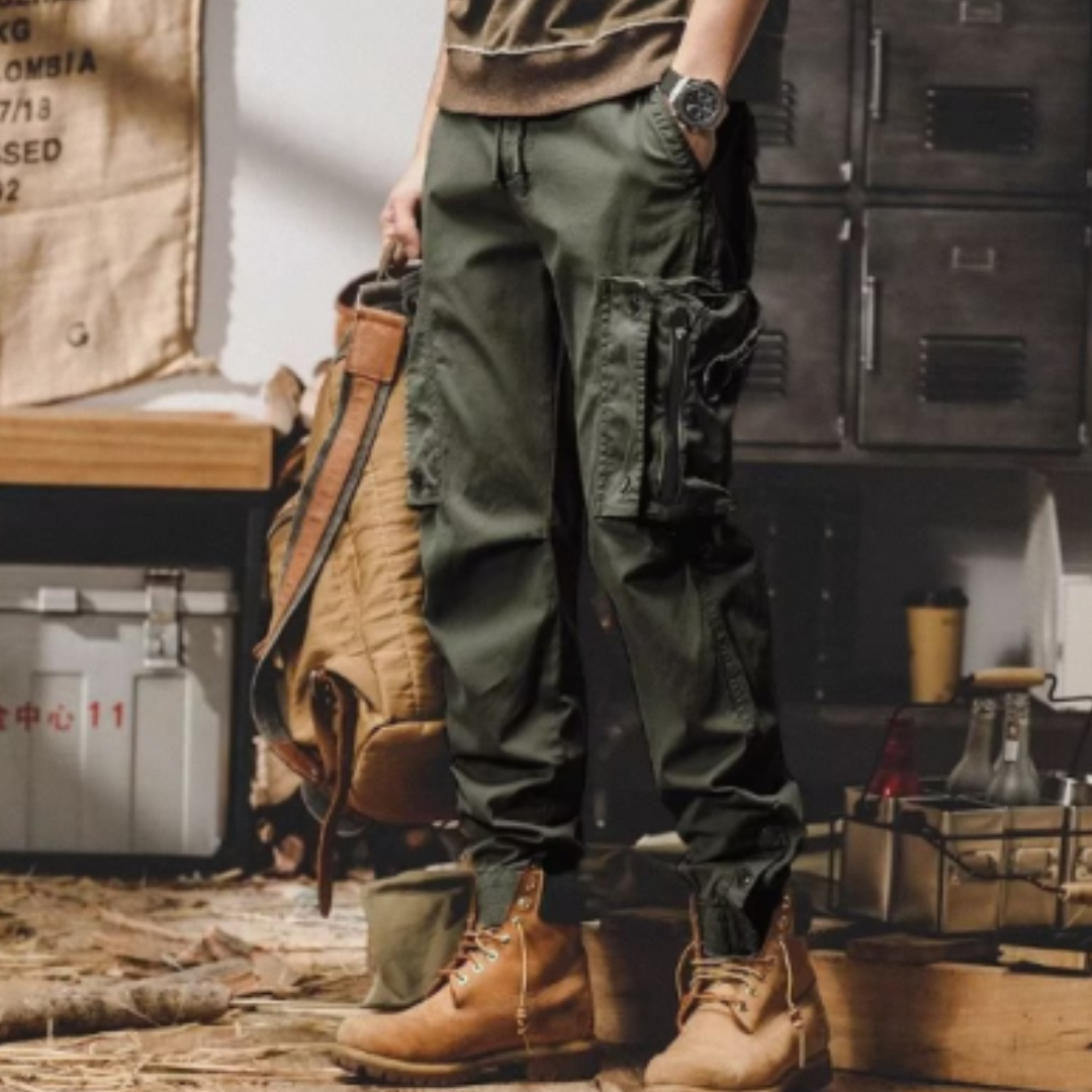 Emerald Elite | Men's Versatile Cargo Trousers with Ample Pocket Space | Durable, Stylish, Breathable