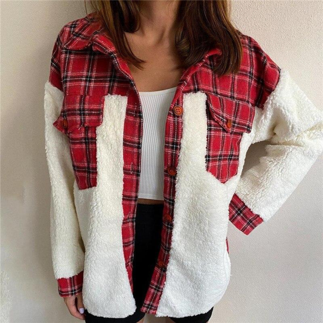Holly - Cozy checkered fleece warm jacket