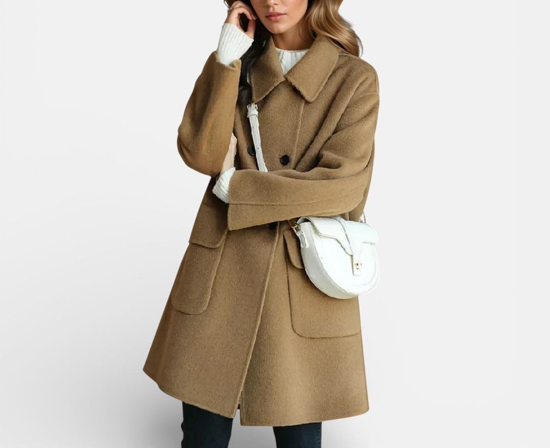 Lorayne - Elegant warm cashmere long coat