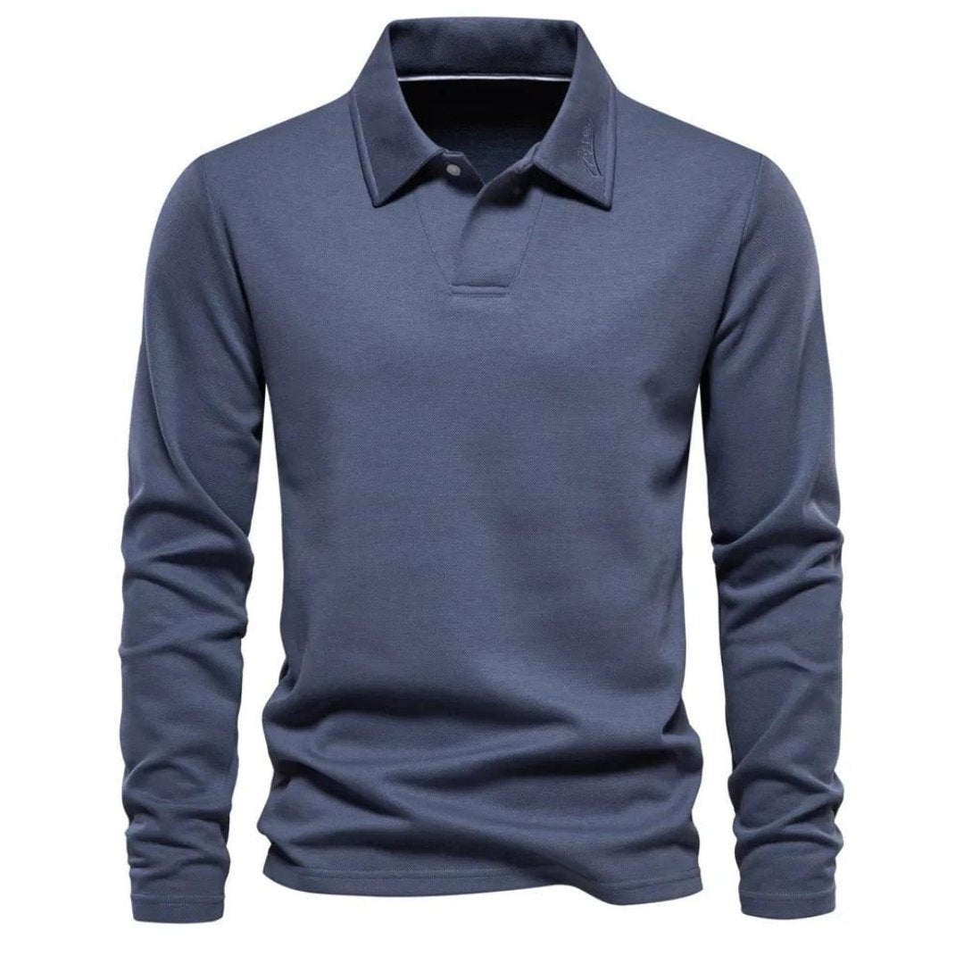 Dublin Threads | Men's Elegant Long Sleeve Polo Shirt for Smart Casual Wear | Comfort, Versatility, Style