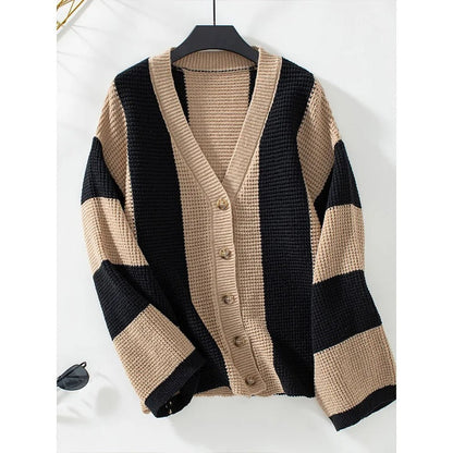 Brittney - Elegant stripe knitted cardigan