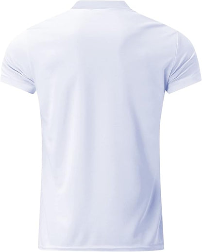 Men's Slim Fit Polo Shirt | Zipper Neck, Short Sleeve