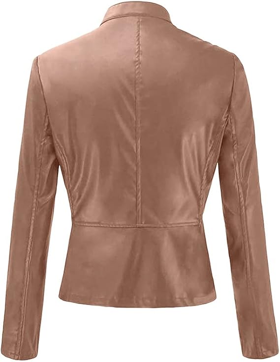 Women's Lightweight Moto Jacket | Faux Leather, Slim Fit