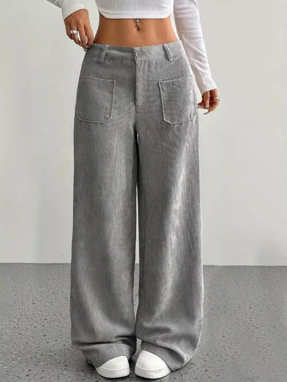 Maisy - Elegant Wide-Leg Corduroy Trousers