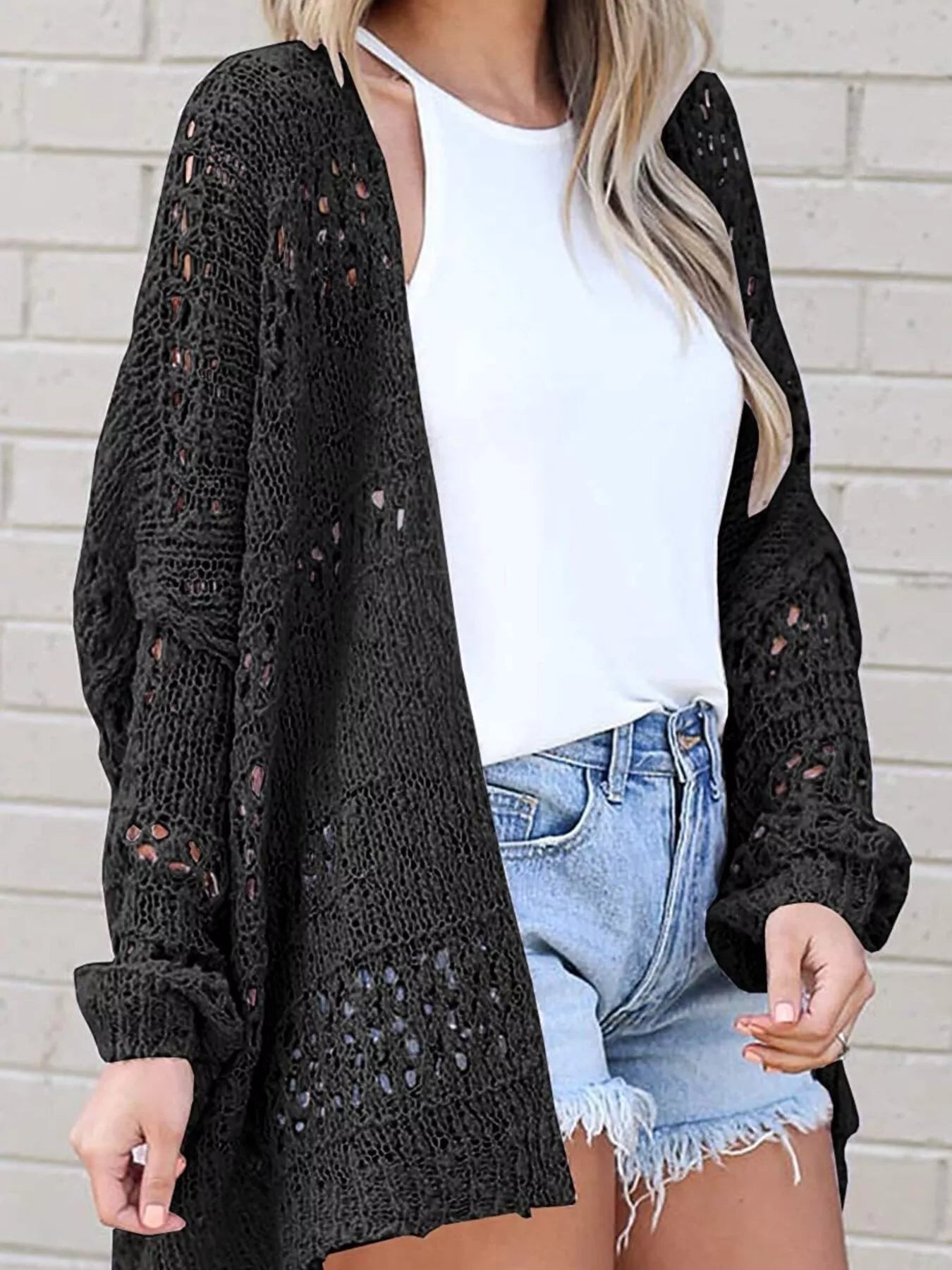 Lyra -  Stylish loose knitted open front cardigan